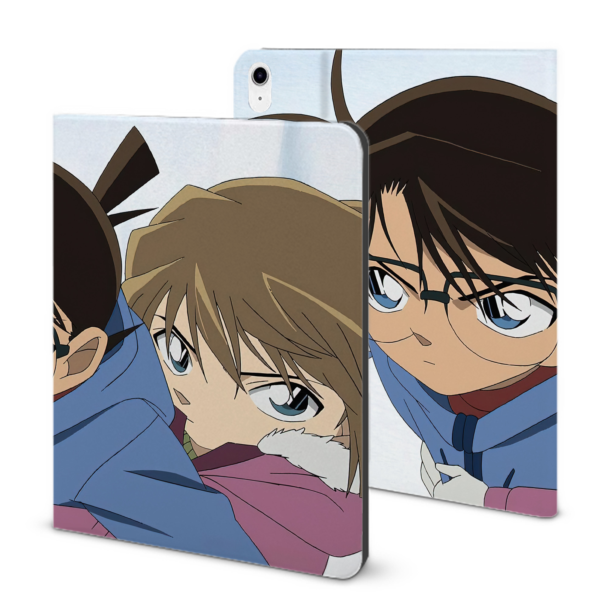 （画像用） 名探偵コナン Detective Conan IPad ケース ブック型 PUレザー TPU 耐衝撃 軽量 薄型 ペン収納なし 全面保護 IPad 各モデル対応